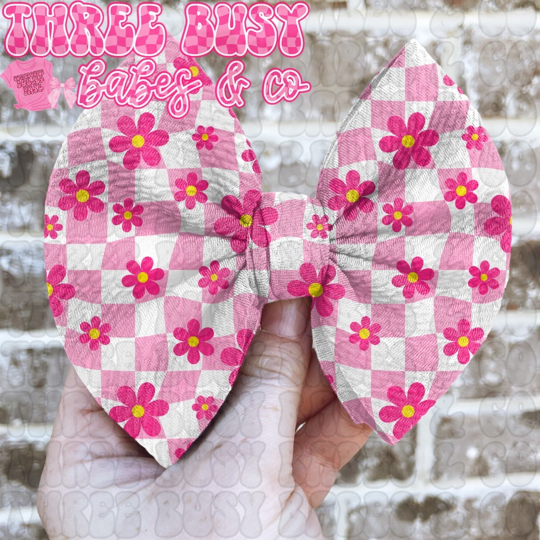 Pink Floral Checkered