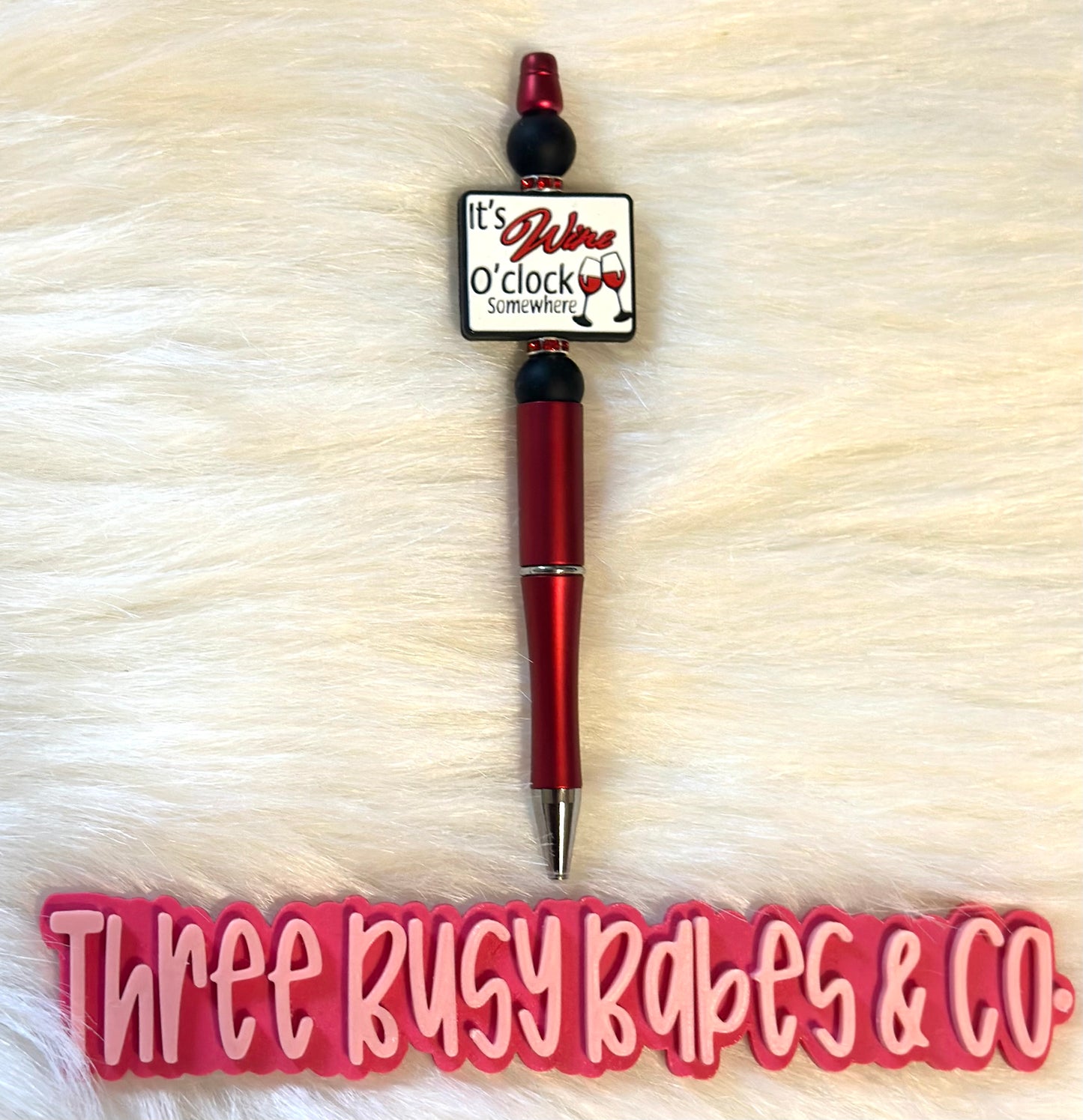 Wine O'Clock Beaded Pen