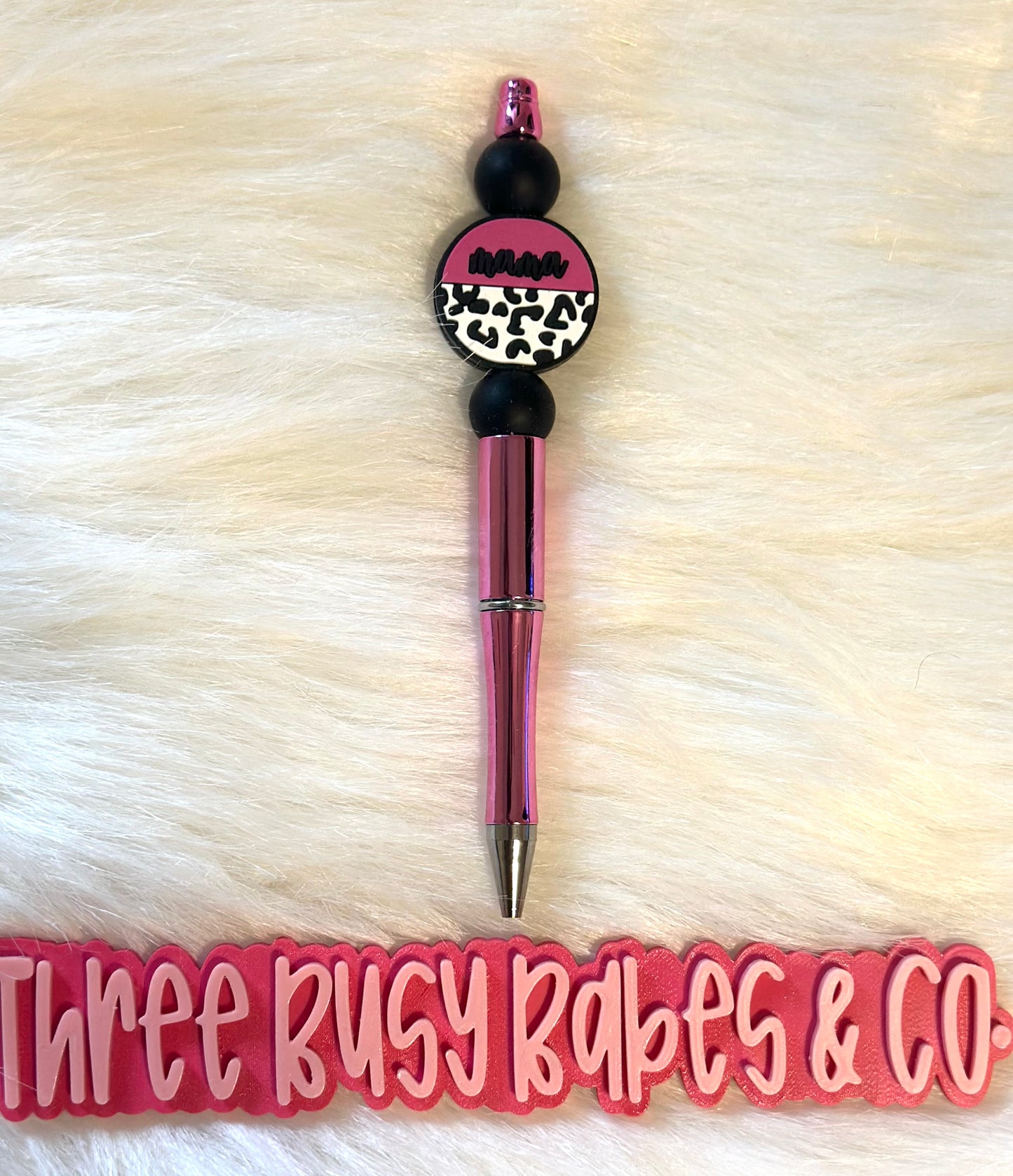 Leopard Mama Beaded Pen
