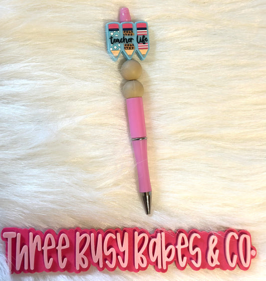 Teacher Life Beaded Pen