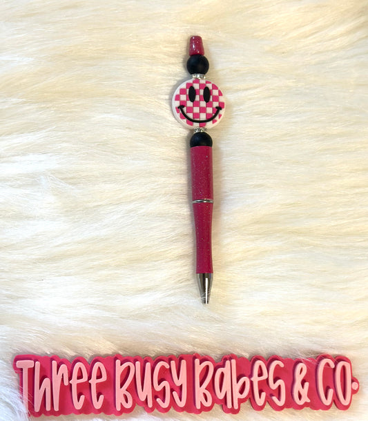 Pink Smile Beaded Pen
